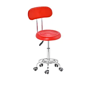 Оптовые продажи стул для салона для продажи б/у-Красные маленькие Подержанные аксессуары, шкив, Круглый Кофейный бар, стрижка, парикмахерский салон, набор мебели для парикмахерской, стулья, стулья для продажи