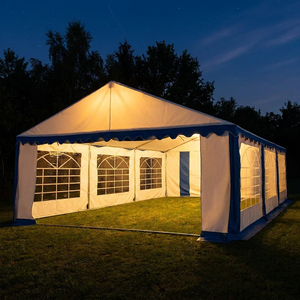 Tente de réception extérieure de luxe 10x20m, robuste, blanche, pour mariages et événements, avec structure en PVC et tissu polyester résistant aux UV et au vent - Product Image 6