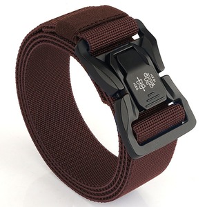 Ceinture tactique <span class=keywords><strong>à</strong></span> boucle en plastique pour hommes Ceinture élastique en nylon tissé Ceinture sport décontractée en tissu <span class=keywords><strong>à</strong></span> dégagement rapide - Product Image 1