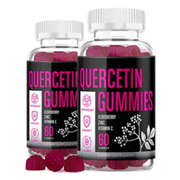Complément alimentaire pour le soutien pulmonaire à la quercétine 500 mg, bonbons gélifiés avec zinc, stimulant du système immunitaire, saveur personnalisée, emballage en bouteille pour adultes