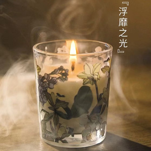 Scented Soy Wax <b>Candle</b> Glass Cylinder 90 120 Days Duration Fragrance Gift <b>Set</b> For Indoor Home Use - Product Image 1