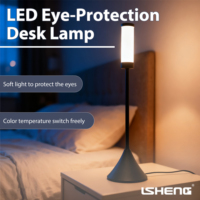 Lampe de bureau en fer la plus vendue, design moderne à base conique, simple, écologique, contrôle tactile LED pour éclairage d'ambiance, chevet, hôtel