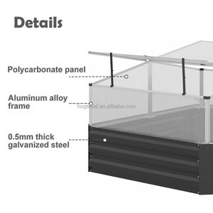 Boîte <span class=keywords><strong>de</strong></span> jardinage double pour camp <span class=keywords><strong>de</strong></span> culture Lit <span class=keywords><strong>de</strong></span> <span class=keywords><strong>jardin</strong></span> surélevé en métal avec cadre froid <span class=keywords><strong>Serre</strong></span> en <span class=keywords><strong>polycarbonate</strong></span> - Product Image 5