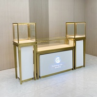 Vitrine de présentation pour bijoux et montres en acier inoxydable, avec verre transparent, design mobile et rotatif, personnalisable, comptoir de luxe antique