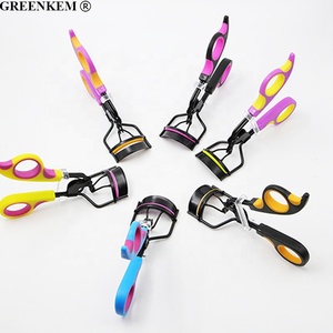 ที่ดัดขนตาแบบพกพาทำจากเหล็กคาร์บอนแบบสองสีด้ามด้ามด้ามซิลิโคนมีหลายสีให้เลือก - Product Image 3