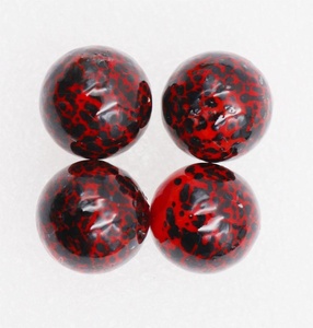 Billes de verre rouge de 16 mm en verre soufflé à la main de Murano, jouets, loisirs créatifs, avec des points noirs pour kits de terrarium <span class=keywords><strong>Marimo</strong></span> DIY - Product Image 2