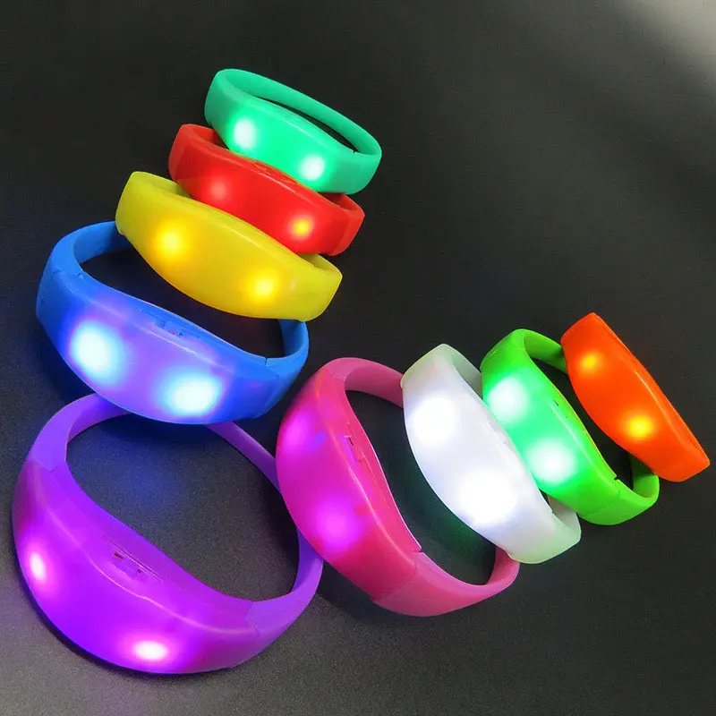 Pulseiras de pulso DMX com controle remoto LED pulseira de silicone LED brilhante para concerto