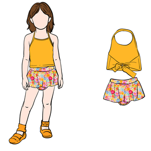 Conjunto <span class=keywords><strong>de</strong></span> Ropa para Bebé Niña B12-1 con Estampado Personalizado, Cintura Ajustable y Pantalones Cortos, Spandex y Algodón Anti-Pilling - Product Image 4