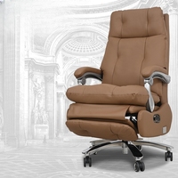 Mobilier de bureau intelligent Fauteuil inclinable électrique blanc Chaise en cuir blanc pour patron