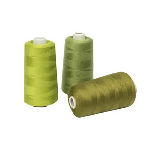 40/2 hilos de coser de poliéster para suministros de costura hilo de poliéster para coser hilo de bordado de máquina de poliéster blanco crudo 100