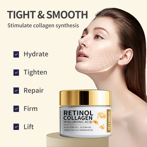 Krim pelembap anti-penuaan para wajah dengan 5% <span class=keywords><strong>ASAM</strong></span> hialuronat, Retinol, dan kolagen, Krim pemutih dan perawatan kulit. - Product Image 2