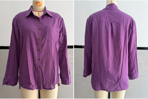 Camicia Casual da Donna 2026 alla Moda a Maniche Lunghe in Cotone, Stile Primaverile con Tasche e Bottoni, Tinta Unita - Product Image 2
