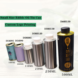 Cấp thực phẩm tinplate có thể kim loại <span class=keywords><strong>tin</strong></span> biểu tượng tùy chỉnh 500ml vòng nhỏ ăn được dầu ô liu <span class=keywords><strong>tin</strong></span> có thể với nắp nhựa - Product Image 2