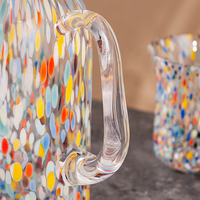 Ensemble de bouilloires artisanales résistantes à la chaleur, colorées, pour la cuisine bohème, avec bouteille d'eau et tasses à boisson, vente en gros