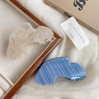 QianJin coloré bleu nuage pince à cheveux en forme de point logo personnalisé acétate de haute qualité créatif mignon griffes de cheveux en gros