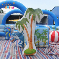 WINSUN Juego Deportivo Inflable Comercial, Juegos Interactivos, Circuito de Obstáculos Inflable de Playa para Niños
