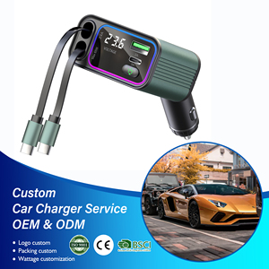 ที่ชาร์จแบตในรถยนต์แบบขายส่ง รุ่น GC08 PD+ สายชาร์จเร็วแบบคู่ หดได้ 80 ซม. อลูมิเนียมอัลลอยด์ + พีซี + 12-24V - Product Image 1
