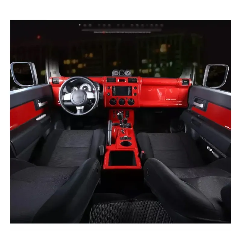 TS-FJ-245Light luxury car interior parts new creative Carbon fiber textured interior kit for FJ cruiser 2007-2020