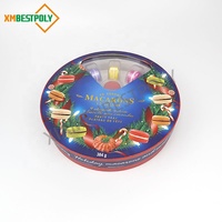 Set di Scatole Regalo in Cartone Rotonde Personalizzate per Natale con Finestra Trasparente, Confezione di Lusso da 16 Pezzi per Dessert, Biscotti e Baklava