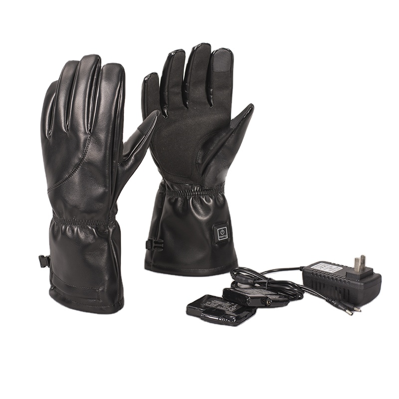 Pu Winter Waterproof Split Finger Men's Insulated Heated Gloves for Men