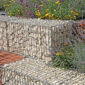 Welded Gabion Box Retaining Walls Galvanized <b>Mesh</b> Gabion Basket Stone <b>Wire</b> Cage <b>Garden</b> Fence Black PVC Coated Square - Product Image 2