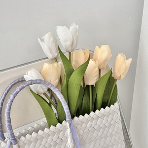 Flores de Tulipán Artificiales de Seda, Alta Simulación, Decoración del Hogar, Accesorios para Bodas, Blanco, Rosa Claro, Amarillo Lechoso, Primavera - Product Image 3