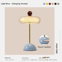 Lampe de table moderne en verre avec commande tactile, 3 températures de couleur, abat-jour en verre ambré, tige dorée, lampe de chevet pour salon