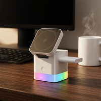 Chargeur sans fil pliable 3-en-1, cube portable avec lumière colorée, bloc de charge en gros