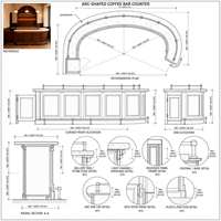 Comptoir de réception commercial personnalisé, mobilier de bar à café pour restaurant, projet d'aménagement de café