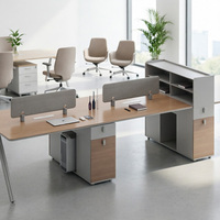 Poste de travail modulaire pour bureau ouvert avec écran de séparation et armoire de rangement, mobilier de bureau commercial, table de travail exécutive