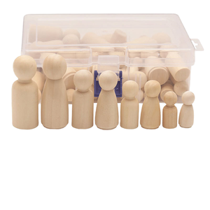 Venta al por mayor: Nuevo set de 50 muñecos de madera pulida hechos a mano en Vietnam, ecológicos, con etiqueta privada, para decoración del hogar y desarrollo de la sabiduría infantil. ¡Oferta caliente! - Product Image 1