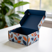 Boîte cadeau à thème automnal imprimée en offset avec motif de feuilles, livraison rapide en 72h, boîte d'abonnement en carton imperméable