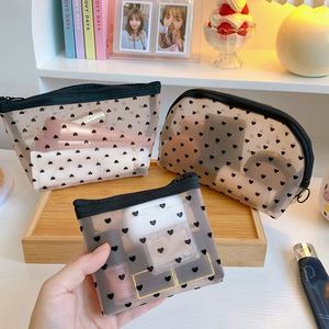 Bolsa de Maquillaje Portátil para Mujer, Estilo Moderno, Gran Capacidad, Malla de PVC, Cierre de Cremallera, Nueva, para Viaje - Product Image 4