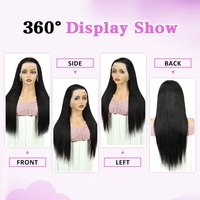 Vente d'usine FH : Perruques lisses de 22 pouces, perruque frontale en dentelle 13x4, cheveux humains, bande détachable, densité 180%, cheveux naturels vietnamiens