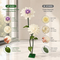 Bunga Dahlia Artifisial Real Touch Berkualitas Tinggi Grosir untuk Dekorasi Pernikahan, Rumah, dan Pengaturan Adegan