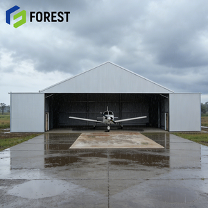 Hangar d'avion durable en structure acier, capacité de charge neigeuse pour l'entretien des hélicoptères, avec service de conception - Product Image 1