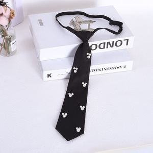 Noeud papillon et <span class=keywords><strong>cravate</strong></span> : Design rétro américain Ivy League <span class=keywords><strong>pré</strong></span>-noué avec des embellissements en perles, accessoires assortis à un gilet de style coréen - Product Image 3