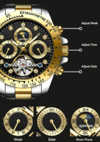 Montre mécanique entièrement automatique, montre mécanique lumineuse, montre multifonction, montre pour homme, montre pour homme d'affaires
