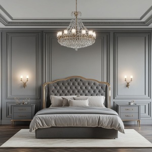 Juego de dormitorio de madera personalizado respetuoso con el medio ambiente moderno para uso en apartamentos y hoteles - Product Image 1