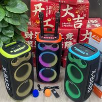 Sistema de Karaoke Portátil SZ-D26 de Alta Potencia (50W) para Micrófono Inalámbrico 5.3 con 2 Micrófonos, Colorido, para Exteriores