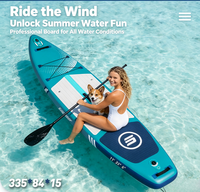 Planche de paddle gonflable tout usage 335x84x15cm en EVA PVC double couche pour le surf, la pêche, le kayak et la course en plein air