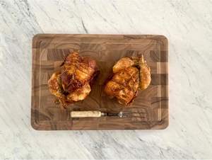 Planche à découper en bois de noyer noir naturel biologique, grain de bout, avec poignée, rainure pour le jus, certifiée CE/EU, 18x12x1,5 pouces pour - Product Image 5