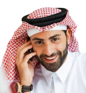 Erkekler için klas islami türban toptan 138 Cm kare boy Polyester arap başörtüsü