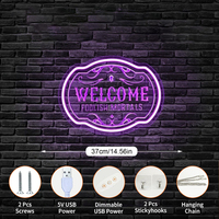 Enseigne néon « Bienvenue, mortels fainéants », lumière murale LED USB pour Halloween, fête, bar à domicile, décoration commerciale