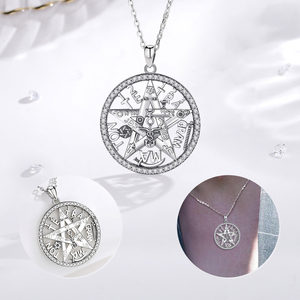 Merryshine Gifts 925 Sterling Silver Tetragrammaton <span class=keywords><strong>Pagan</strong></span> Wiccan Jewelry Pentagram Pentacle Collar para mujer - Product Image 2