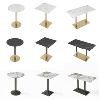 Tables et Chaises de Restaurant de Style Industriel en Marbre, Meubles d'Hôtel à Vente Chaude, Tables Basses à Manger Rapide, Pieds en Métal