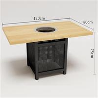 Juego de mesa y sillas barbacoa olla caliente sin humo muebles asados ligeros de lujo