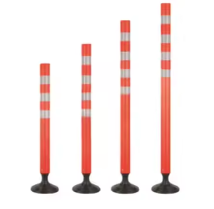 เสาจราจรพลาสติกแบบยืดหยุ่น ป้ายจอดรถ เสา PE แบบยืดหยุ่นพร้อม PVC สีดำ - Product Image 2