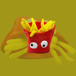 Madeshine Jaune Frites Hamburger Drôle Nouveauté Nourriture Cosplay Costume Fête Fournitures Personnage En Peluche Chapeaux pour L'extérieur - Product Image 3