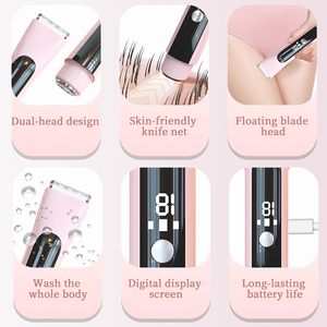 <span class=keywords><strong>Rasoir</strong></span> électrique double tête pour femmes avec design étanche IPX7 pour les aisselles, les jambes, la lèvre et les zones intimes - Product Image 4